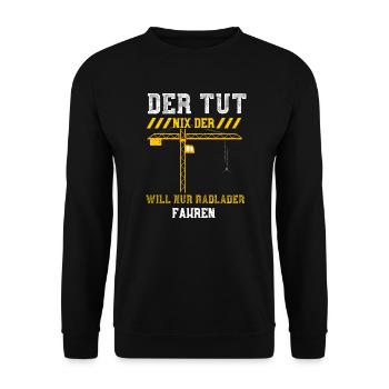 Der Tut Nix Der Will Nur Radlade... - Unisex Pullover - Schwarz - Vorne - Alina (178cm) & Michal (187cm)