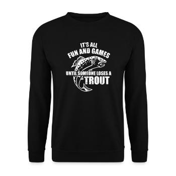 Trout - Unisex Sweatshirt - black - Front - Alina (178cm) & Michal (187cm)