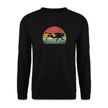 Scuba Diving Diver Dive Silhouette Kein Text - Unisex Pullover - Schwarz - Vorne - Alina (178cm) & Michal (187cm)