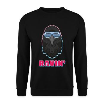 Ravin' Raving DJ Rabe - Unisex Pullover - Schwarz - Vorne - Alina (178cm) & Michal (187cm)