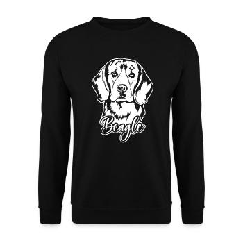 BEAGLE Hundeportrait Hund Hunde Wilsigns Jagdhund - Unisex Pullover - Schwarz - Vorne - Alina (178cm) & Michal (187cm)