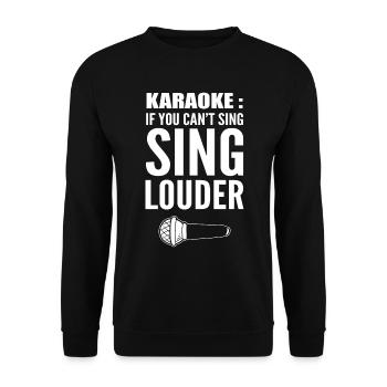 Karaoke Humor Karaoke -Sänger - Unisex Pullover - Schwarz - Vorne - Alina (178cm) & Michal (187cm)