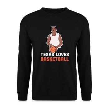 Texas basketball design for proud Texas fans - Unisex Sweatshirt - black - Front - Alina (178cm) & Michal (187cm)