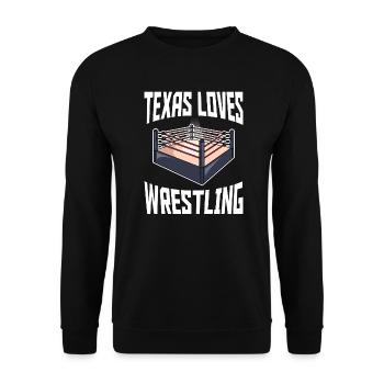 Texas wrestling design for proud Texas fans - Unisex Sweatshirt - black - Front - Alina (178cm) & Michal (187cm)