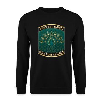 Peacock Art Deco Don't let anyone dull your sparkle - Unisex Sweatshirt - black - Front - Alina (178cm) & Michal (187cm)