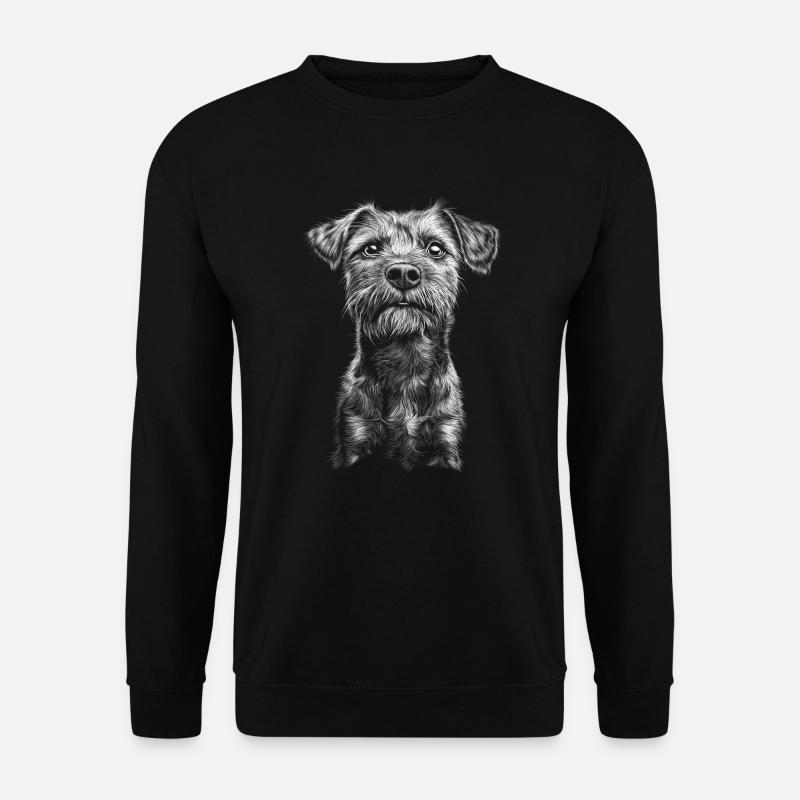 Border Terrier Portrait Hunde Hund - Unisex Pullover - Schwarz