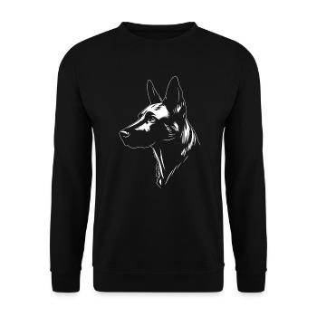 Belgian Malinois Portrait Belgian Shepherd Dog - Unisex Sweatshirt - black - Front - Alina (178cm) & Michal (187cm)