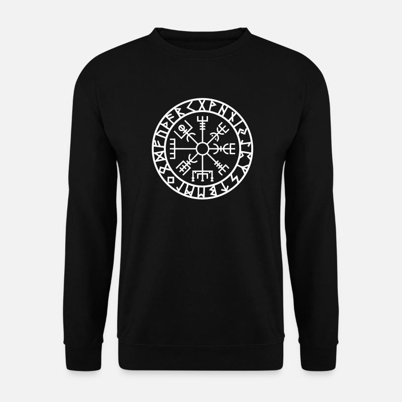 Vegvisir, Kompass Rune, Schutzsymbol, nordisch - Unisex Pullover - Schwarz