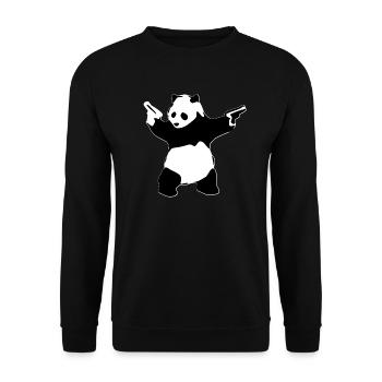 Shooting Panda - Unisex Sweatshirt - black - Front - Alina (178cm) & Michal (187cm)
