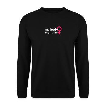 My Body My Rules Féminisme Féministe Féministe - Sweat-shirt Unisexe - noir - Devant - Alina (178cm) & Michal (187cm)