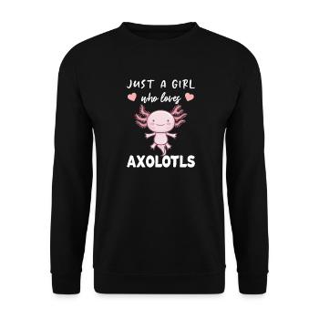 Just A Girl Who Loves Axolotls Sweet Axolotl - Unisex Sweatshirt - black - Front - Alina (178cm) & Michal (187cm)