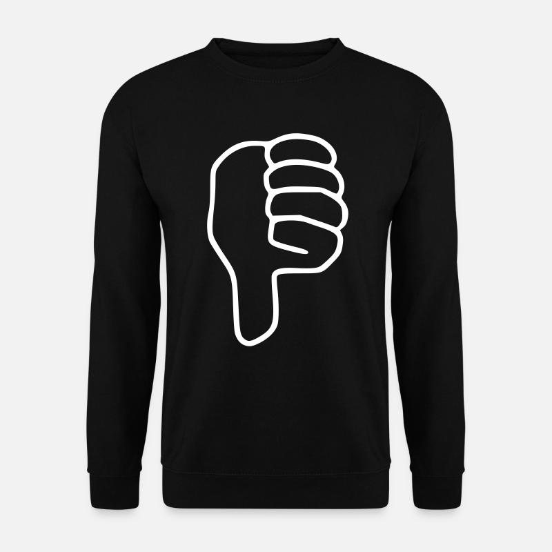 Emoji Daumen runter Skizze schwarz - Unisex Pullover - Schwarz