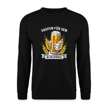 Saufen für den Ackerbau - Pullover Hoodie - Unisex Pullover - Schwarz - Vorne - Alina (178cm) & Michal (187cm)