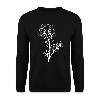 Blume Zeichnung Natur Skizze weiß - Unisex Pullover - Schwarz - Vorne - Alina (178cm) & Michal (187cm)