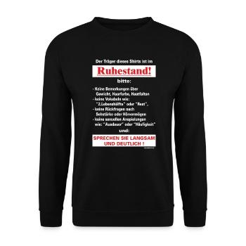 BD - Täger im Ruhestand - Keine Bemerkungen - - Unisex Pullover - Schwarz - Vorne - Alina (178cm) & Michal (187cm)