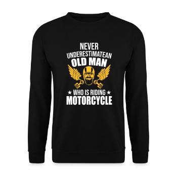 old men motorcycle - Unisex Sweatshirt - black - Front - Alina (178cm) & Michal (187cm)