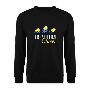 Triathlon - Unisex Sweatshirt - black - Front - Alina (178cm) & Michal (187cm)