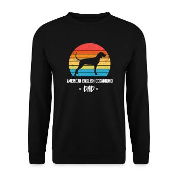 American English Coonhound - Unisex Sweatshirt - black - Front - Alina (178cm) & Michal (187cm)
