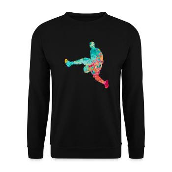 Basketball Player - PopArt - Unisex Pullover - Schwarz - Vorne - Alina (178cm) & Michal (187cm)