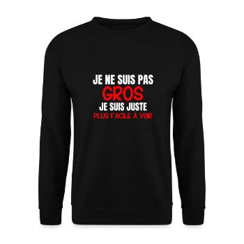 Je ne suis pas gros - Humour - Sweat-shirt Unisexe - noir - Devant - Alina (178cm) & Michal (187cm)
