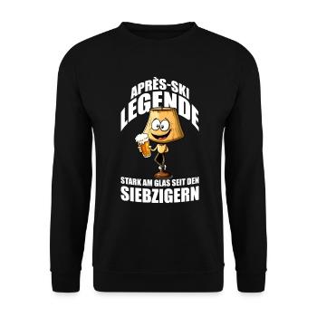 Apres Ski Legende - Lampe aus den Siebzigern - Unisex Pullover - Schwarz - Vorne - Alina (178cm) & Michal (187cm)
