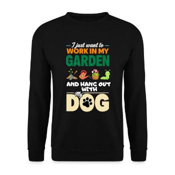Garden Dog Gardener Allotment Flowers Funny - Unisex Sweatshirt - black - Front - Alina (178cm) & Michal (187cm)