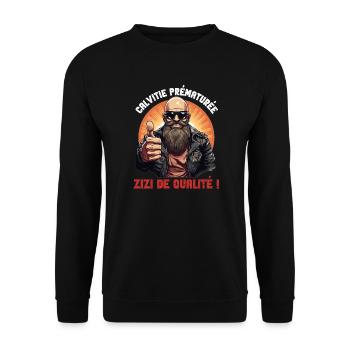 Calvitie et fierté - Sweat-shirt Unisexe - noir - Devant - Alina (178cm) & Michal (187cm)