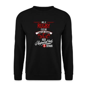 Rugby tous les jours - Sweat-shirt Unisexe - noir - Devant - Alina (178cm) & Michal (187cm)