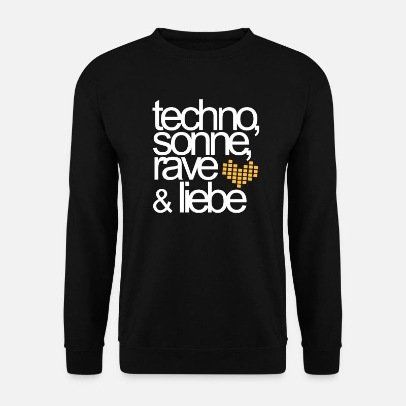 Techno Sonne Rave & Liebe Sommer Musik Festivals - Unisex Pullover - Schwarz