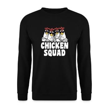 Chicken Squad Cool Chicken Saying - Unisex Sweatshirt - black - Front - Alina (178cm) & Michal (187cm)