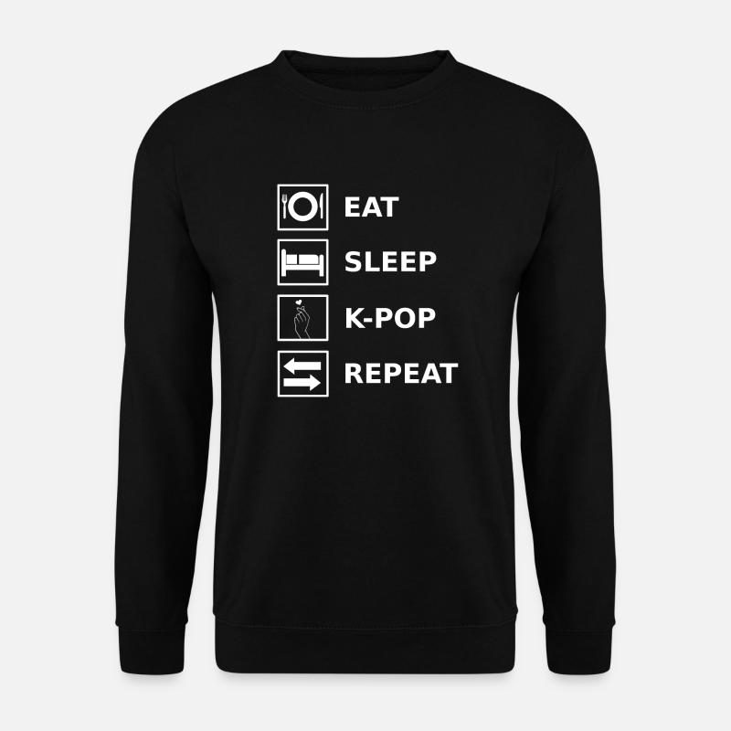 Eat Sleep K-Pop Repeat - Unisex Pullover - Schwarz