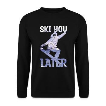 Snowboard Snowboarder Spruch Ski Geschenk - Unisex Pullover - Schwarz - Vorne - Alina (178cm) & Michal (187cm)