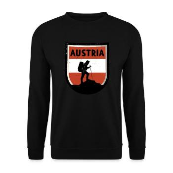 Austria Flag Austria Austrian Flag AT - Unisex Sweatshirt - black - Front - Alina (178cm) & Michal (187cm)