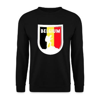 Belgium Flag Vintage Belgian Flag Distressed Look - Unisex Sweatshirt - black - Front - Alina (178cm) & Michal (187cm)