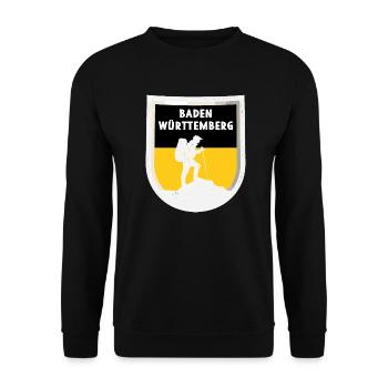 Flag of Baden Württemberg Heimat Stuttgart - Unisex Sweatshirt - black - Front - Alina (178cm) & Michal (187cm)