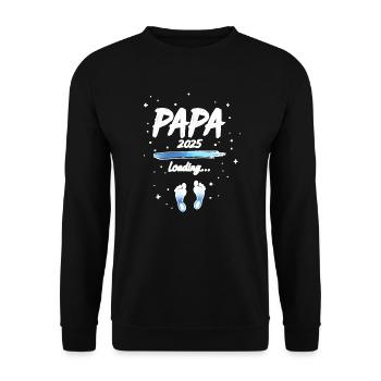 Dad 2025 Loading for Fathers Gift - Unisex Sweatshirt - black - Front - Alina (178cm) & Michal (187cm)