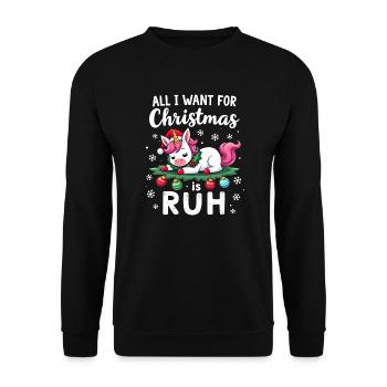 Christmas Humor - Weihnachten Shirt - Unisex Pullover - Schwarz - Vorne - Alina (178cm) & Michal (187cm)