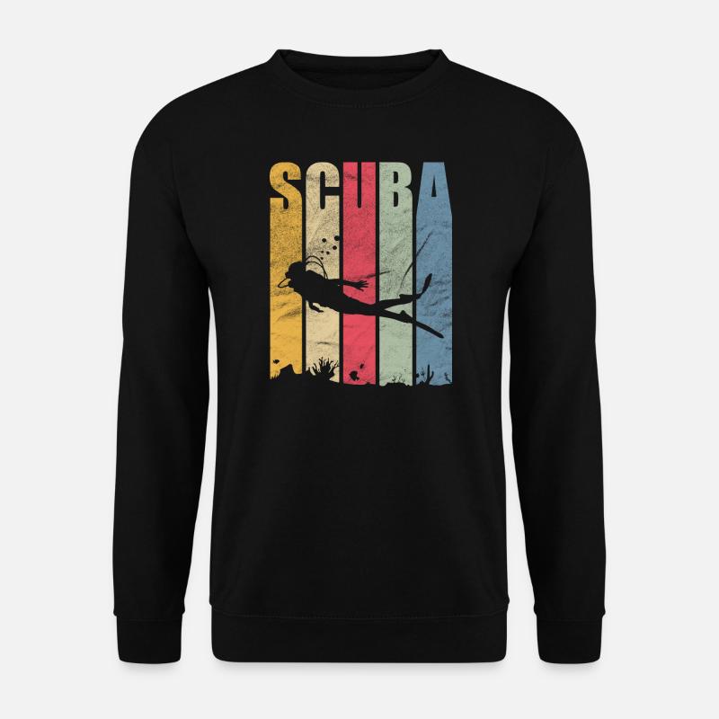 Vintage Scuba Diving for funny diver - Unisex Pullover - Schwarz