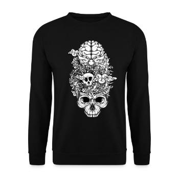 Cerveau crâne - Sweat-shirt Unisexe - noir - Devant - Alina (178cm) & Michal (187cm)