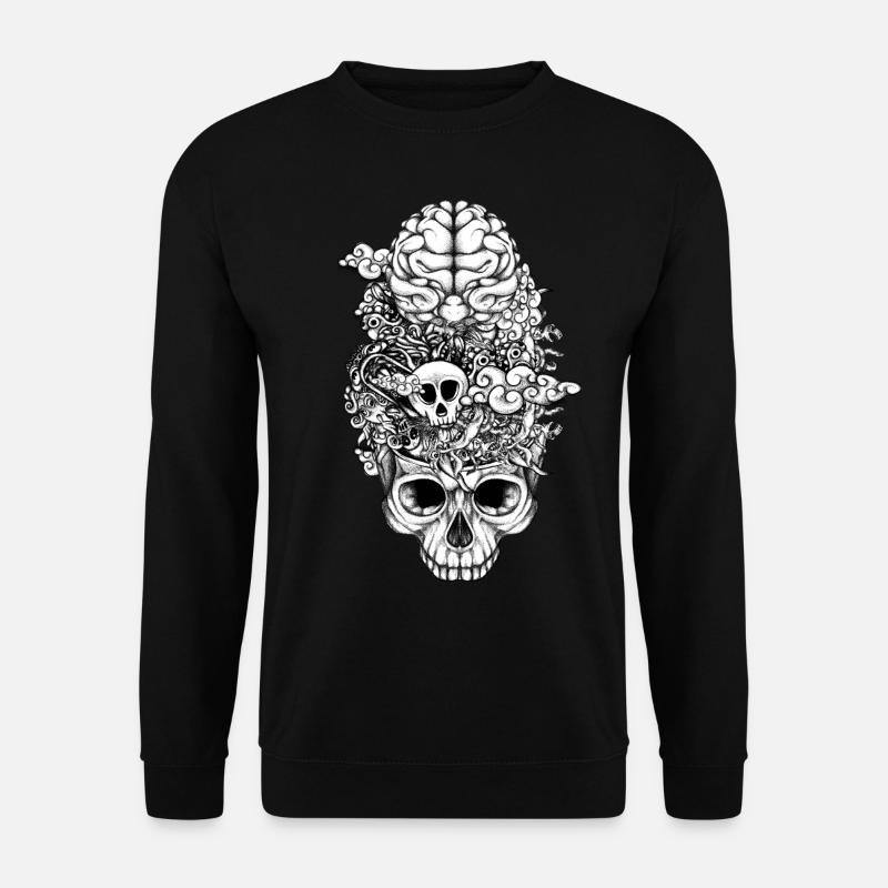 Skull Brain - Unisex Sweatshirt - black