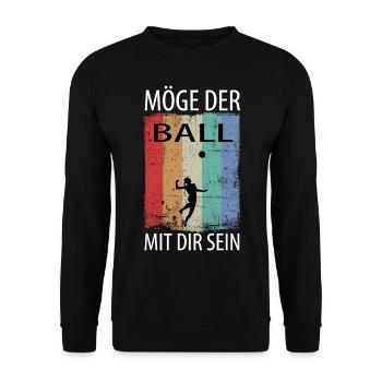 Faustball Faustballer Faustballspieler - Unisex Pullover - Schwarz - Vorne - Alina (178cm) & Michal (187cm)