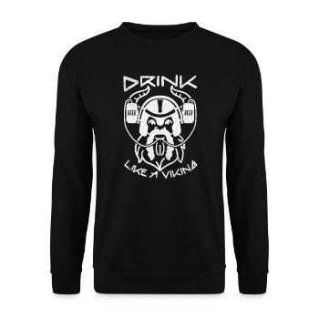 Wikinger Trinkspruch nordische Mythologie - Unisex Pullover - Schwarz - Vorne - Alina (178cm) & Michal (187cm)