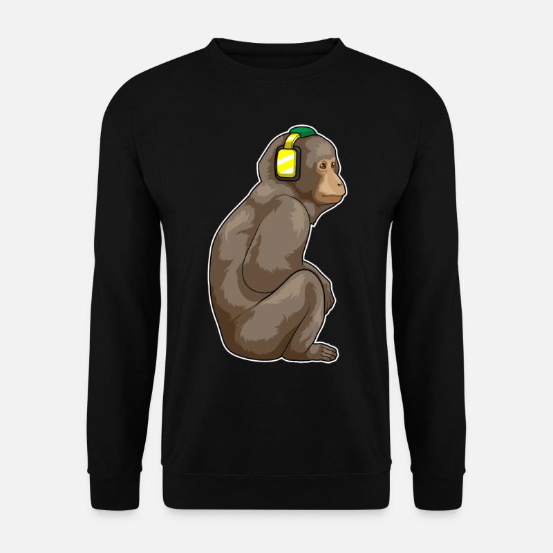 Musique casque Monkey - Sweat-shirt Unisexe - noir