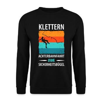 Klettern Achterbahnfahrt ohne Sicherheitsbügel - Unisex Pullover - Schwarz - Vorne - Alina (178cm) & Michal (187cm)