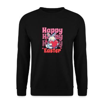 Happy Easter dear bunny - Unisex Sweatshirt - black - Front - Alina (178cm) & Michal (187cm)