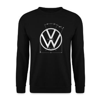 Volkswagen Blue VW Logo As Construction Graphic - Unisex Sweatshirt - black - Front - Alina (178cm) & Michal (187cm)
