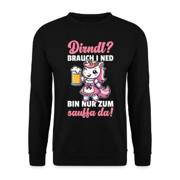 Licorne Dirndl Chemise Traditionnelle Costumes Traditionnels - Sweat-shirt Unisexe - noir - Devant - Alina (178cm) & Michal (187cm)