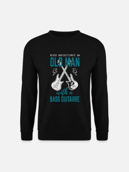 Bass guitar bass player old man - Unisex Sweatshirt - black