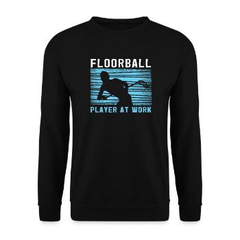 Joueur de floorball au travail Floorball Spieler - Sweat-shirt Unisexe - noir - Devant - Alina (178cm) & Michal (187cm)