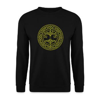 Yggdrasil - Nordische Mythologie - Wikinger Shirt - Unisex Pullover - Schwarz - Vorne - Alina (178cm) & Michal (187cm)